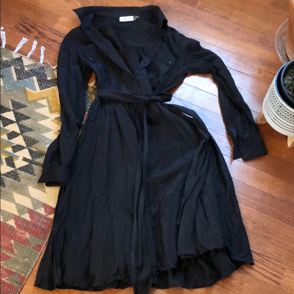 Calvin Klein full skirt shirt dress